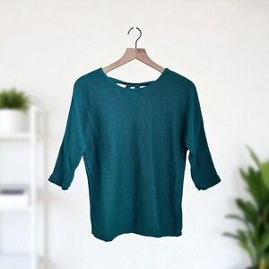 Chico's Womens Green Criss Cross Straps V-Neck Pullover Sweater Size M